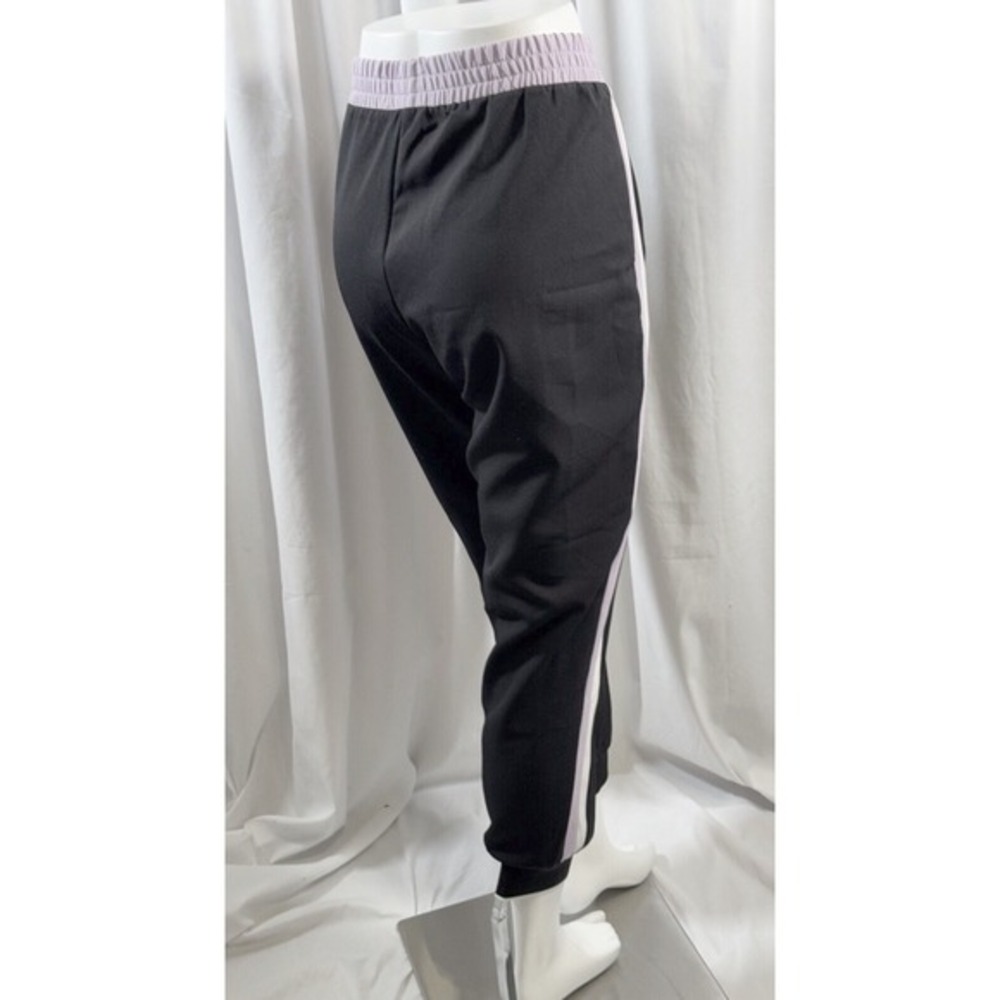 Zara Black Lilac Purple Side Stripe Jogger Pants Elastic Waist XL Preppy 74-01 - Picture 7 of 11